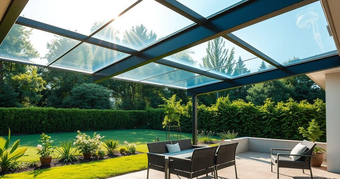 Cobertura de vidro para quintal transforma seu espaço externo em um ambiente elegante e funcional Cobertura de vidro para quintal transforma seu espaço externo em um ambiente elegante e funcional